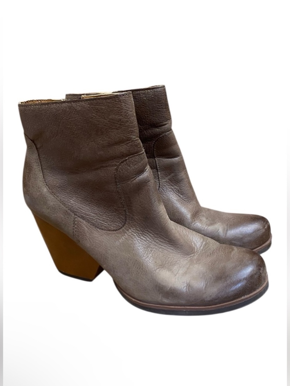 By Kork Ease Womens Shamira Brown Leather Ankle Boots